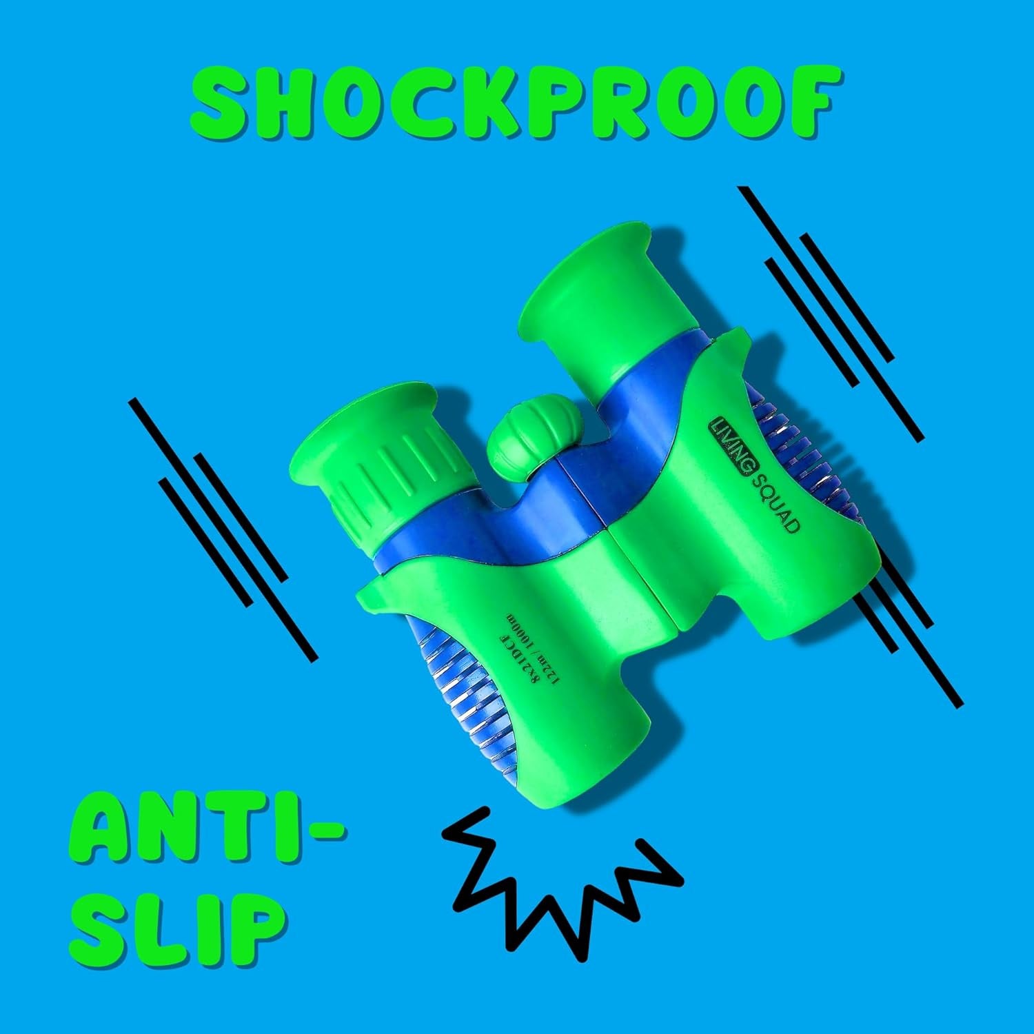 Kids Binoculars 8X21 Shockproof Ages 3–12 with Case, Neck Strap, Compass & Carabiner | High Resolution Optics for Birdwatching, Camping & Hiking