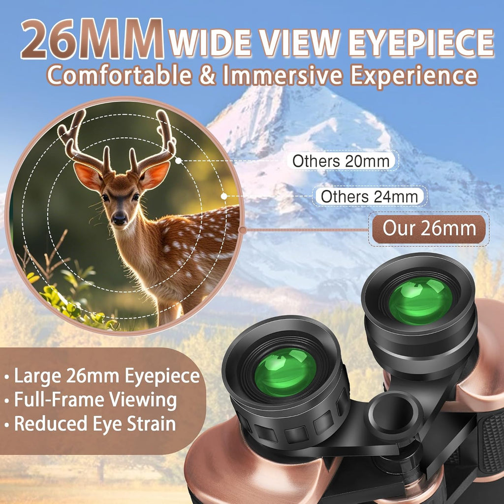 22X50 Binoculars for Adults High Powered, BAK-4 Prism HD FMC, Professional Waterproof Binoculars for Bird Watching, Hunting, Travel with Carrying Bag