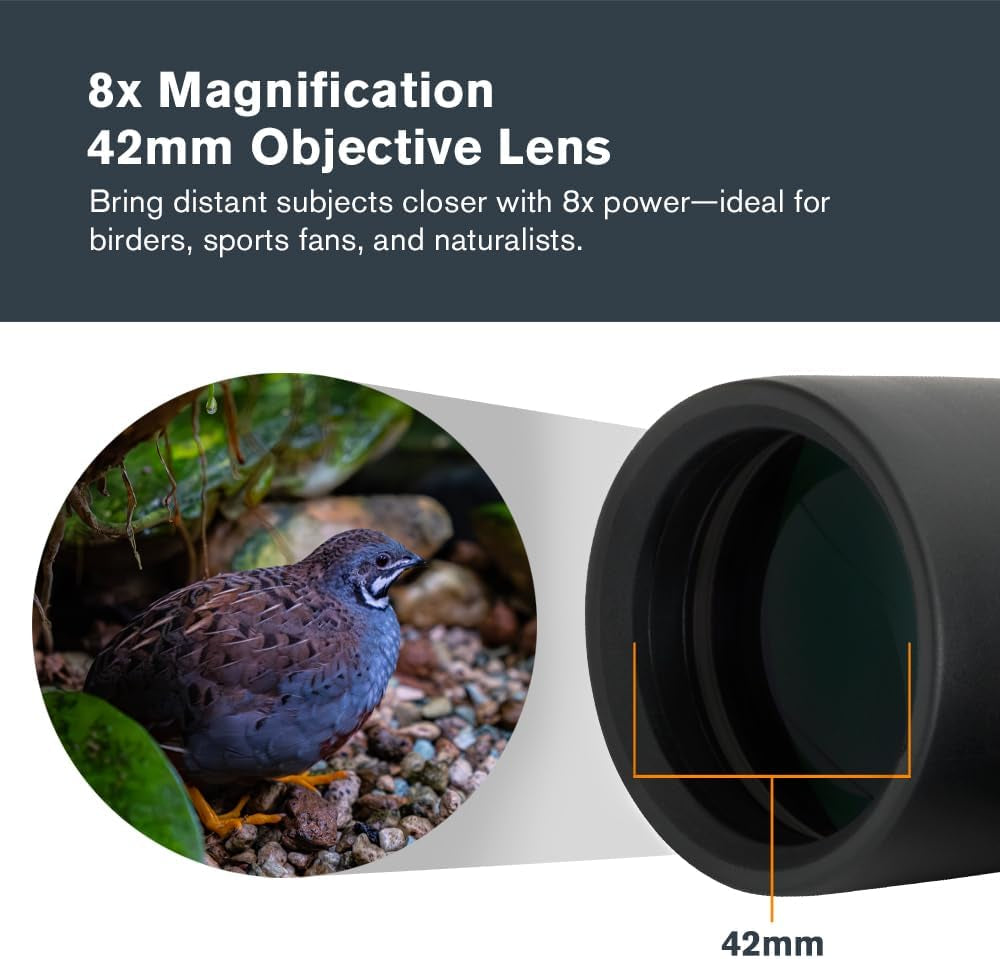 - Outland X 8X42 Binoculars – Ideal for Birding and Outdoors – 42Mm Objective Lenses – Wide 7° Field of View – Bak-4 Prisms – Multi-Coated – Waterproof and Fogproof