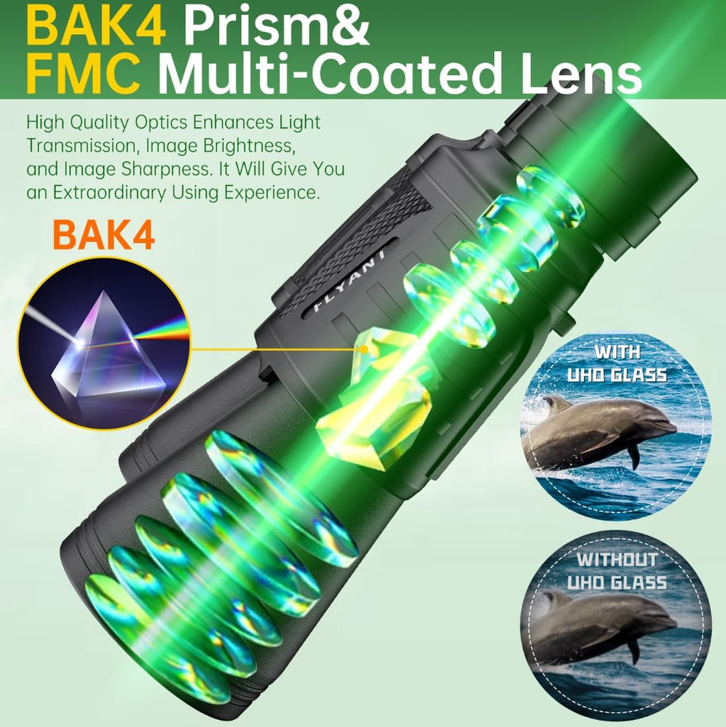 20X50 High Powered Binoculars for Adults, Waterproof Compact Binoculars with Low Light Vision for Bird Watching Hunting Camping Travel Cruise Hiking Sports Stargazing, Christmas Birthday Gifts for Men