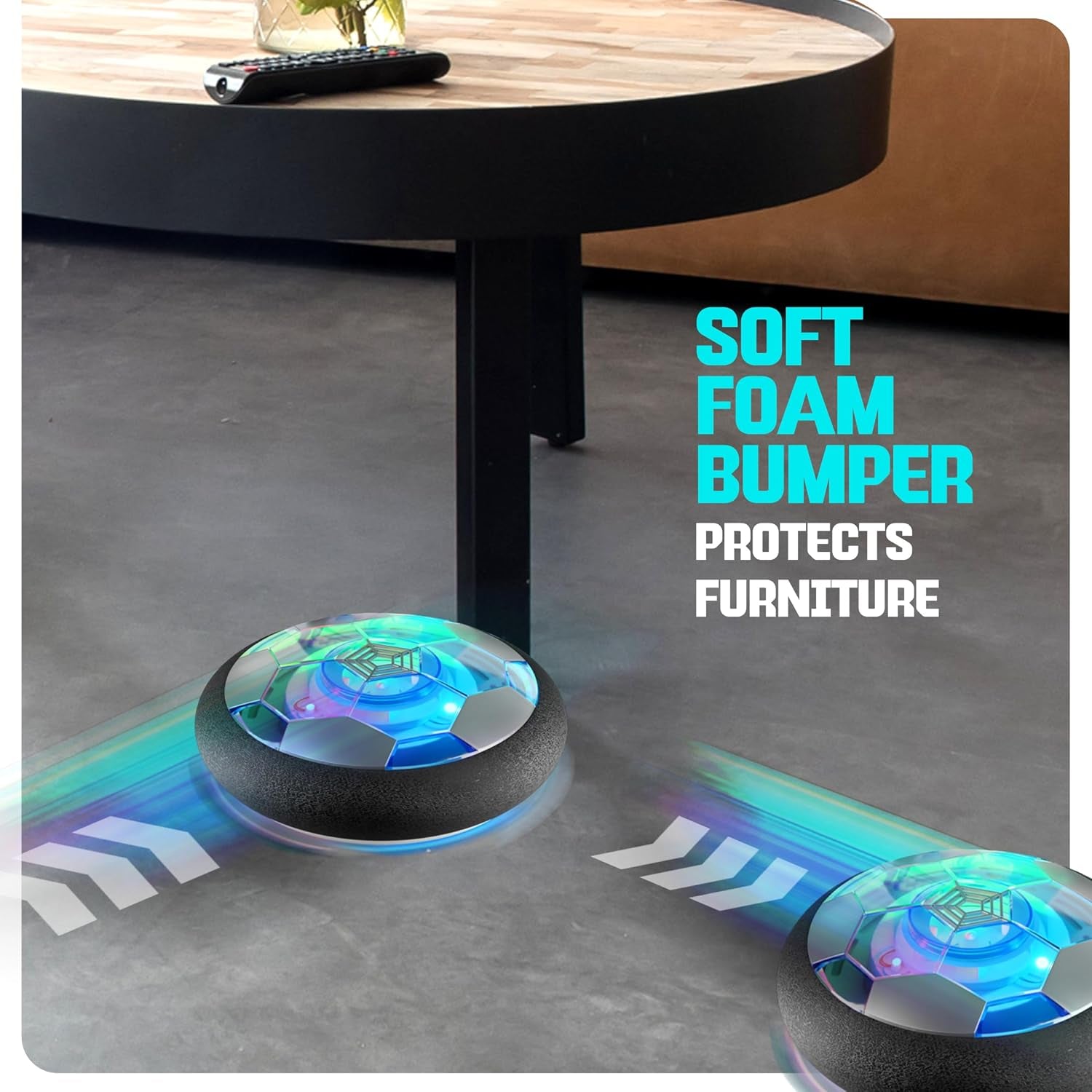 Hover Soccer Light-Up Ball, Indoor Toy Games Gifts for Birthday, Kids, Boys for Age 6, 7, 8, 9, 10, 11, 12 Years Old, Single