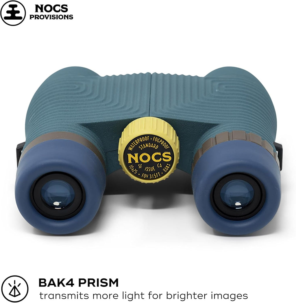 Standard Issue 10X25 Waterproof Binoculars, 10X Magnification, Bak4 Prism, Wide View Multi-Coated Lenses for Bird Watching, Hiking & Backpacking - Pacific Blue II
