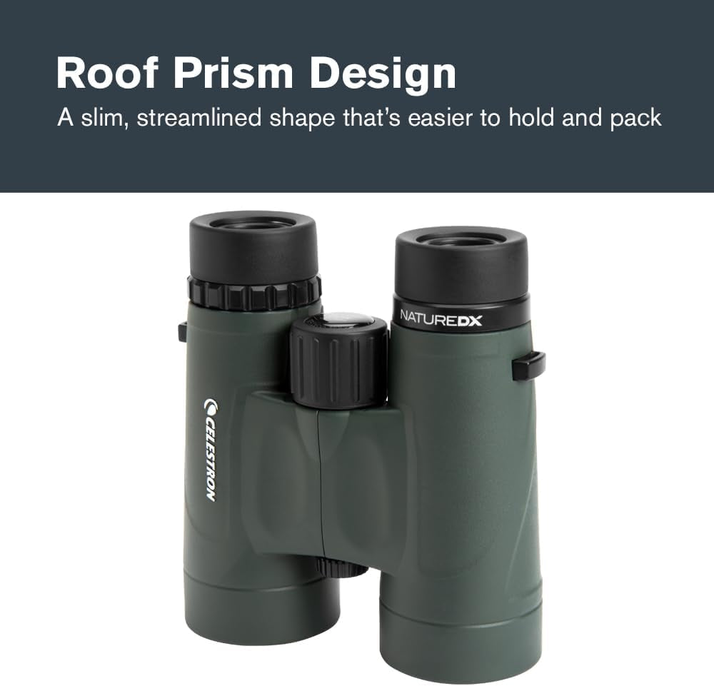 - Nature DX 8X42 Binoculars – Ideal for Birding and Outdoors – 42Mm Objective Lenses – Wide 7.4° Field of View – Bak-4 Prisms – Fully Multi-Coated – Waterproof and Fogproof