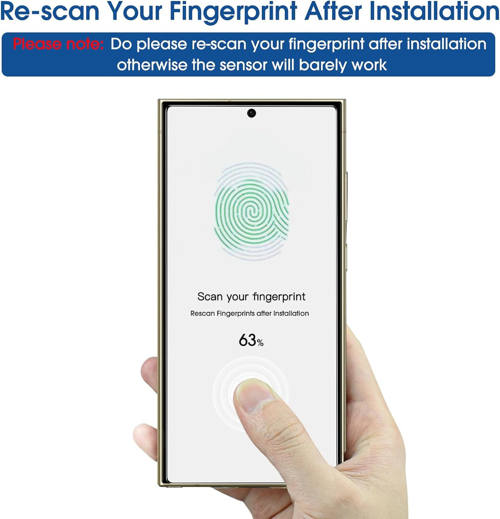 Auto-Alignment Onetouch for Samsung Galaxy S24 Ultra 6.8'' Screen Protector + Camera Lens Protector, Tempered Glass, 30 Seconds Installation, Bubble Free, Case Friendly, Anti-Scratch [2+2 Pack]