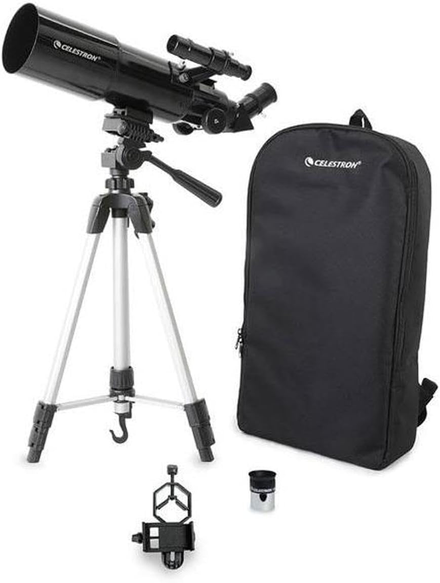 Travel Scope 80 Portable Refractor Telescope – 80Mm Aperture, Fully-Coated Glass Optics – Includes Tripod, Smartphone Adapter, Backpack & Software – Ideal for Beginners & Travel