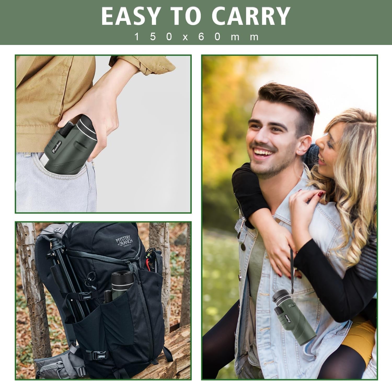 40X60 Monocular Telescope with Smartphone Holder& Tripod, High Power Nitrogen-Filled Monocular for Adults with BAK4 Prism & FMC Lens, HD Monocular Scope for Birdwatching Hiking Concert Travelling