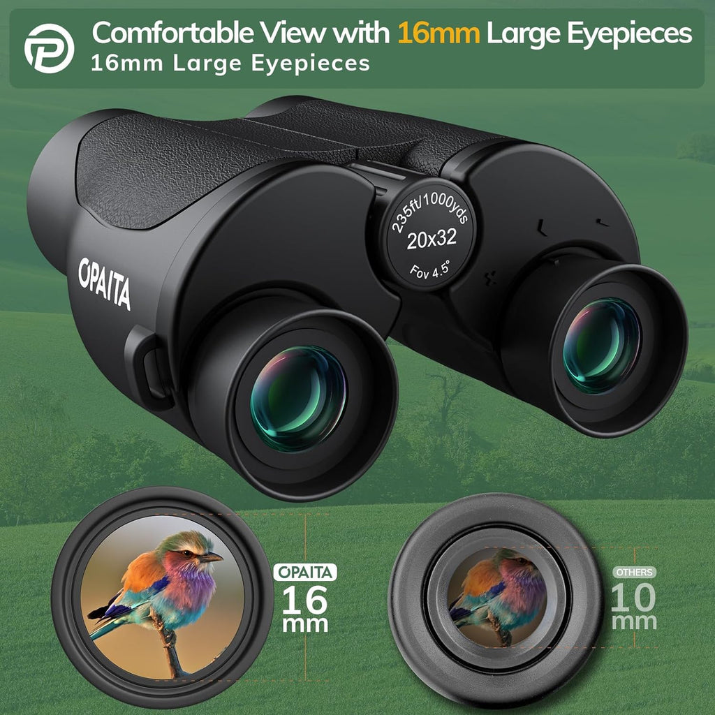 Compact Binoculars for Adults High Powered -  20X32 Small Binoculars for Adults Kids with Low Light Vision for Hunting Cruise Ship Travel Concert Hiking