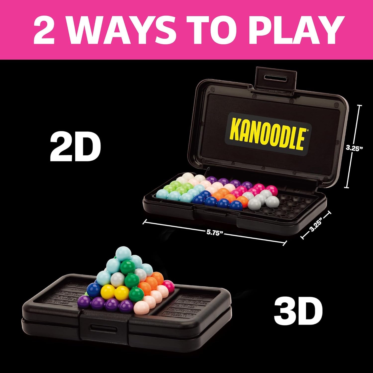Kanoodle - Original 3D Brain Teaser Puzzle, Single Player Mind Challenge Toys, Handheld Travel Games, Challenging Logic Puzzles and Gifts for Kids, Teens & Adults Ages 7+