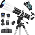Telescope, 90Mm Aperture 900Mm Astronomical Refractor Telescope for Adults High Powered - Multi-Coated Professional Telescopes for Astronomy Beginners with AZ Mount, Portable Carry Bag, Phone Adapter