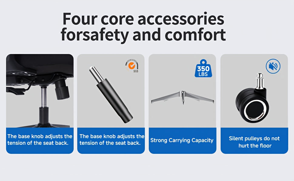 Ergonomic High Back Office Chair – 3D Armrests & Lumbar Support (400 lbs)