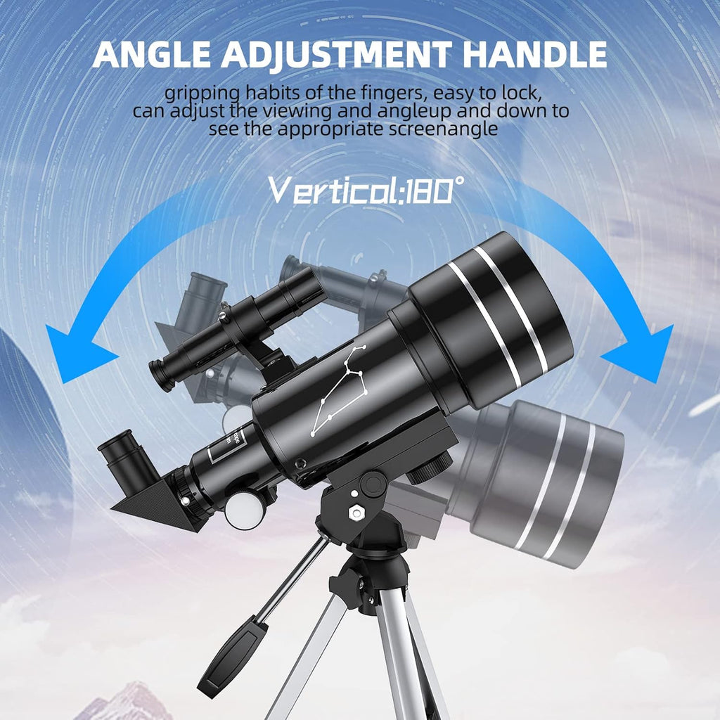 Telescope for Adults Beginners, 70Mm Aperture 400Mm Refractor Telescopes for Astronomy Beginners, Portable Travel Telescope Astronomy Gifts (40070)