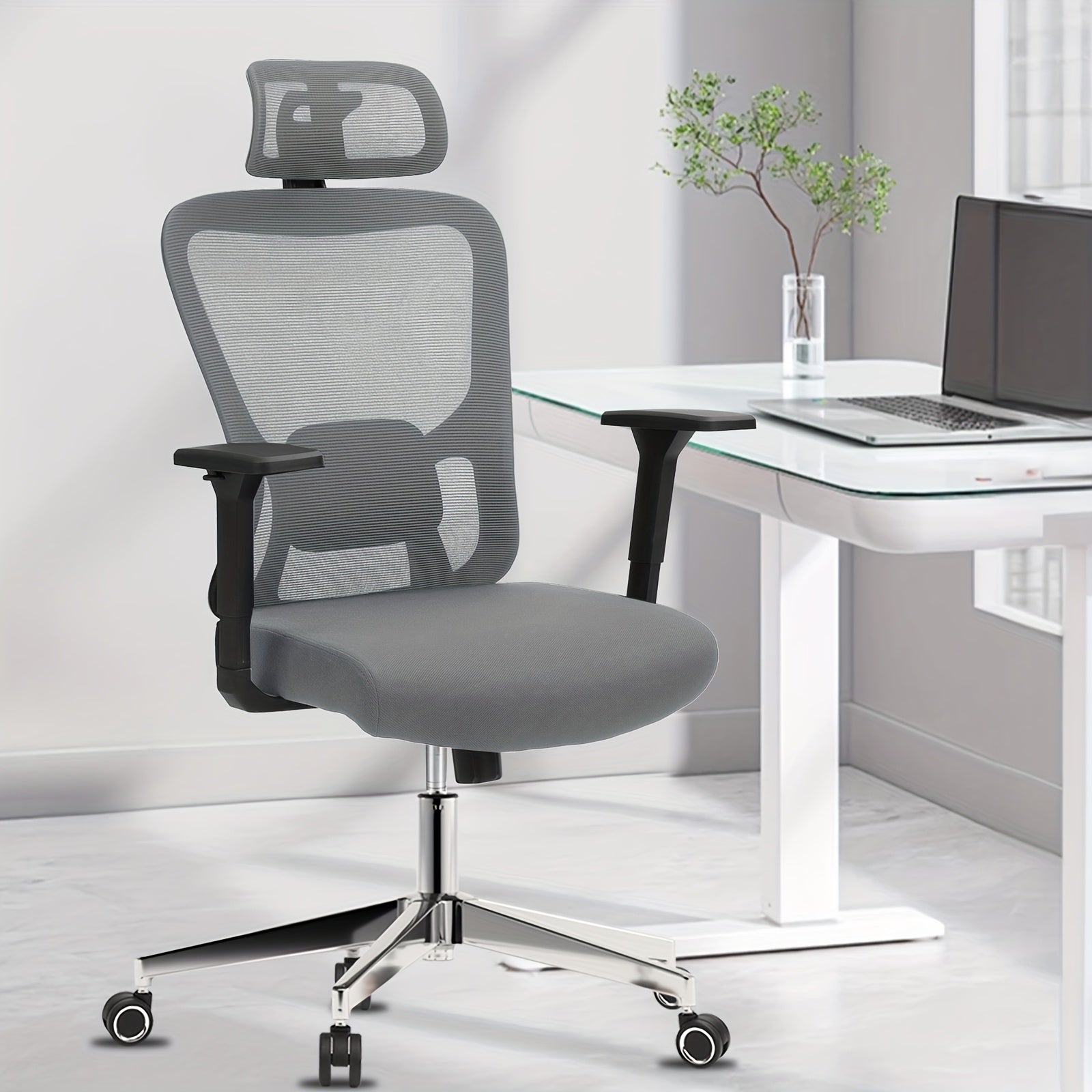 Ergonomic High Back Office Chair – 3D Armrests & Lumbar Support (400 lbs)