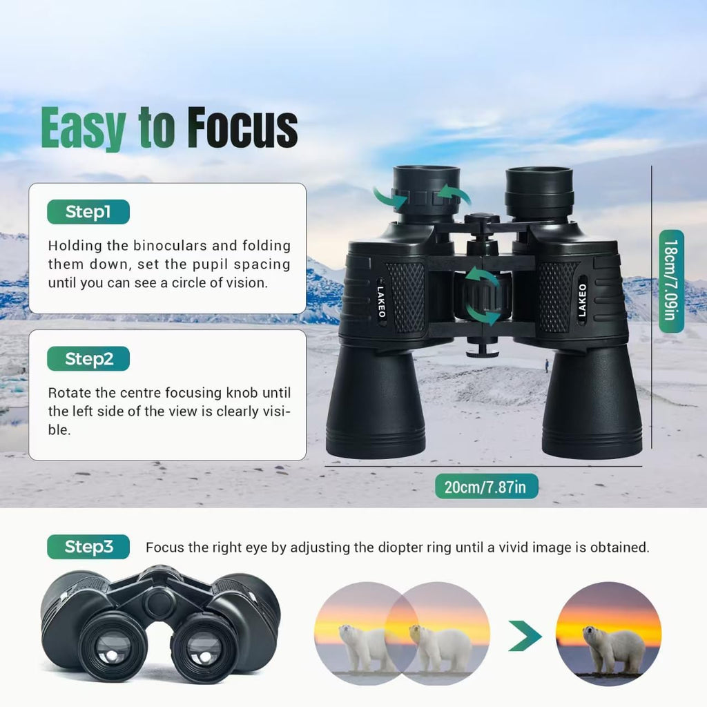 30X50 High Powered Binoculars for Adults, Waterproof Compact Binoculars with Low Light Vision for Bird Watching Hunting Football Games Travel Stargazing Cruise, Christmas Birthday Gifts for Men