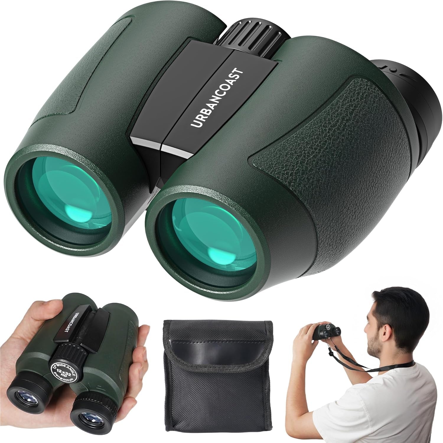 12X32 Compact Binoculars for Adults and Kids - High Powered Lightweight Small Binoculars with Large View - Super Bright Waterproof Binocular for Bird Watching Travel Cruise Ship Hiking Sports Concert