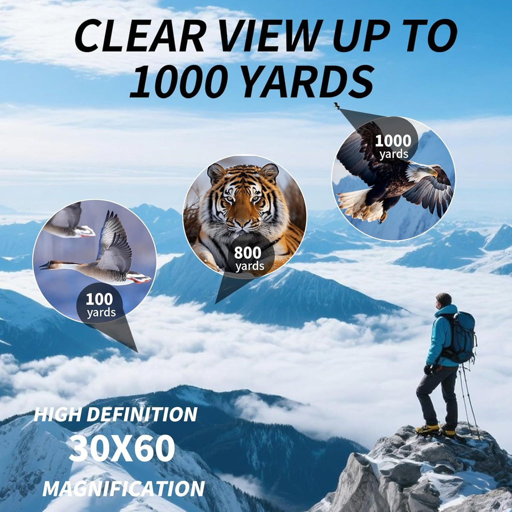 Small Compact Binoculars for Adults and Kids,30X60 Mini Binoculars BAK4 Prism Waterproof Lightweight Foldable Easy Focus for Bird Watching,Hunting,Concerts,Hiking