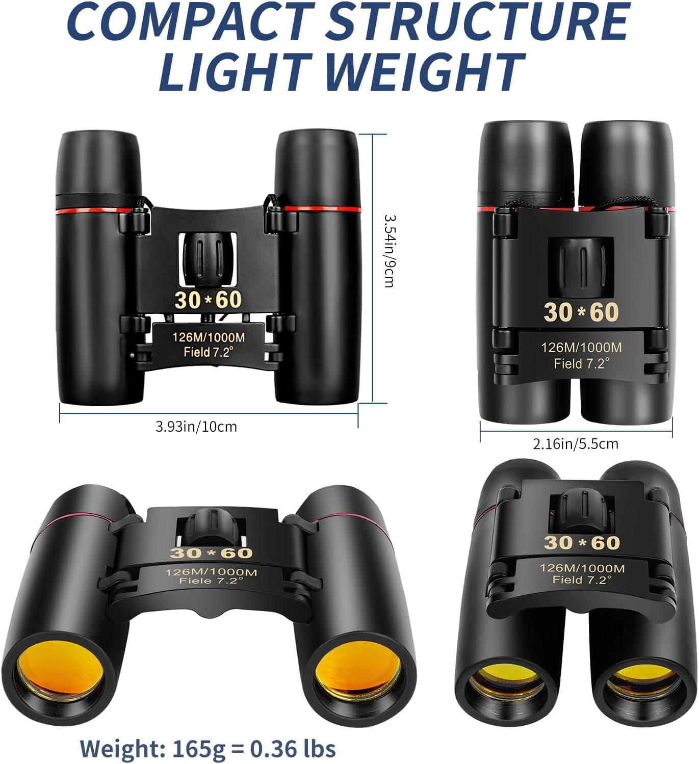 Compact Binoculars for Adults and Kids, HD Mini Portable Outdoor Binoculars Children, Pocket Lightweight Folding for Bird Watching, Hunting, Concert, Theater, Opera, Traveling, Tourism, Shows
