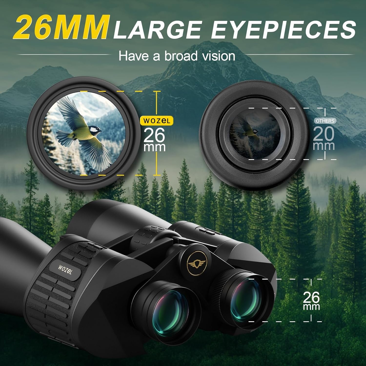 20X70 Binoculars for Adults High Powered -  HD Bird Binoculars with Clear Low Light Vision - Powerful Binocular for Bird Watching Hunting Travel Outdoor Hiking - Christmas Birthday Gifts for Men