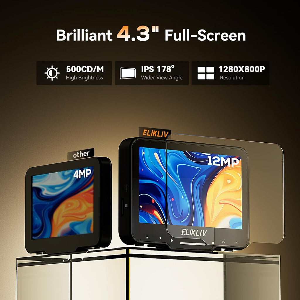 Coin Microscope for Adults: 4.3'' LCD Digital Microscope 1000X with 8 Adjustable LED Lights, PC View Compatible with Windows/Macbook, EDM4 Max