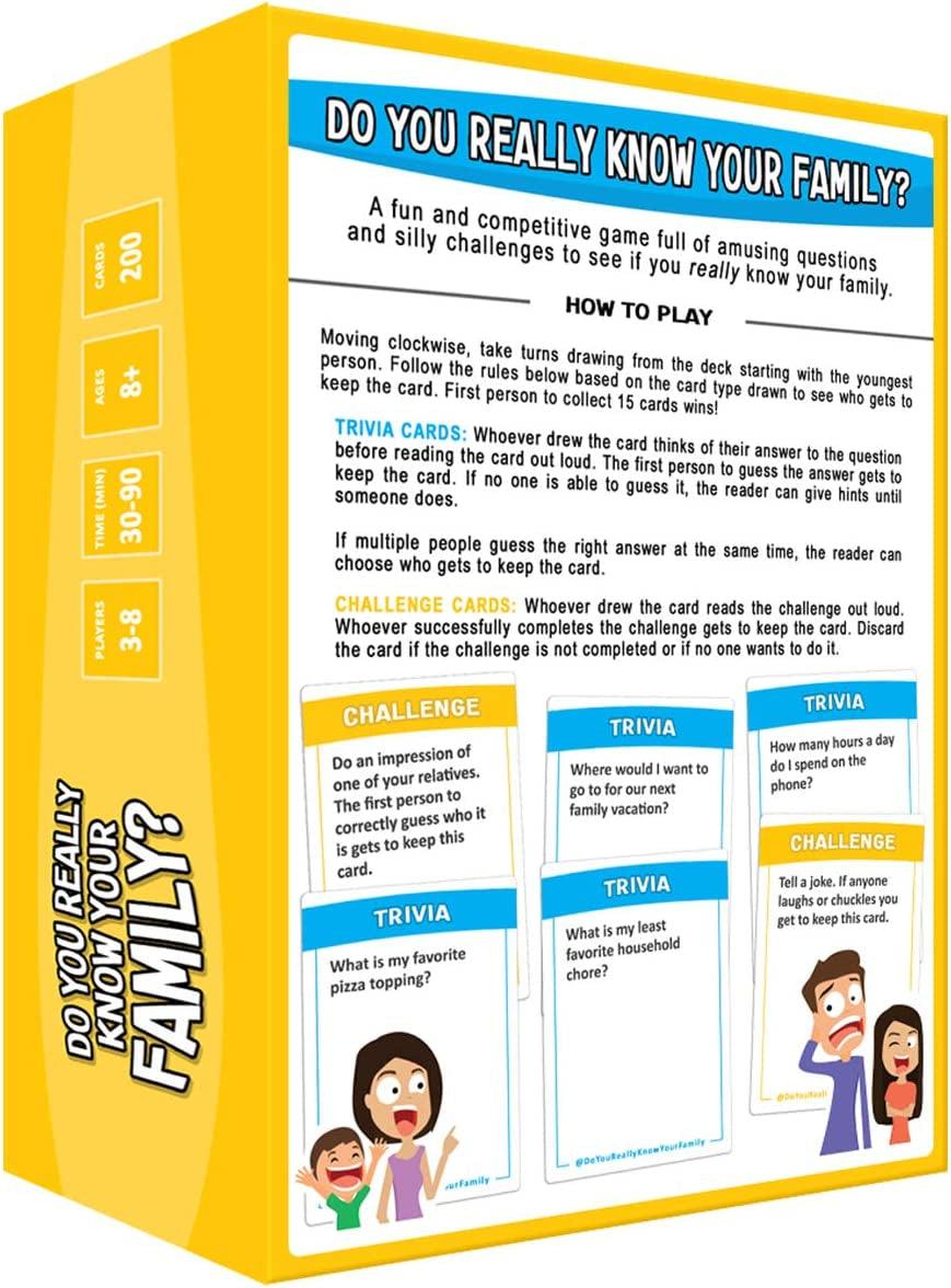 a Fun Family Game Filled with Conversation Starters and Challenges - Great for Kids, Teens and Adults