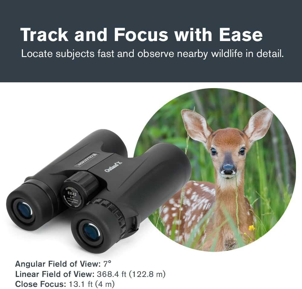 - Outland X 8X42 Binoculars – Ideal for Birding and Outdoors – 42Mm Objective Lenses – Wide 7° Field of View – Bak-4 Prisms – Multi-Coated – Waterproof and Fogproof