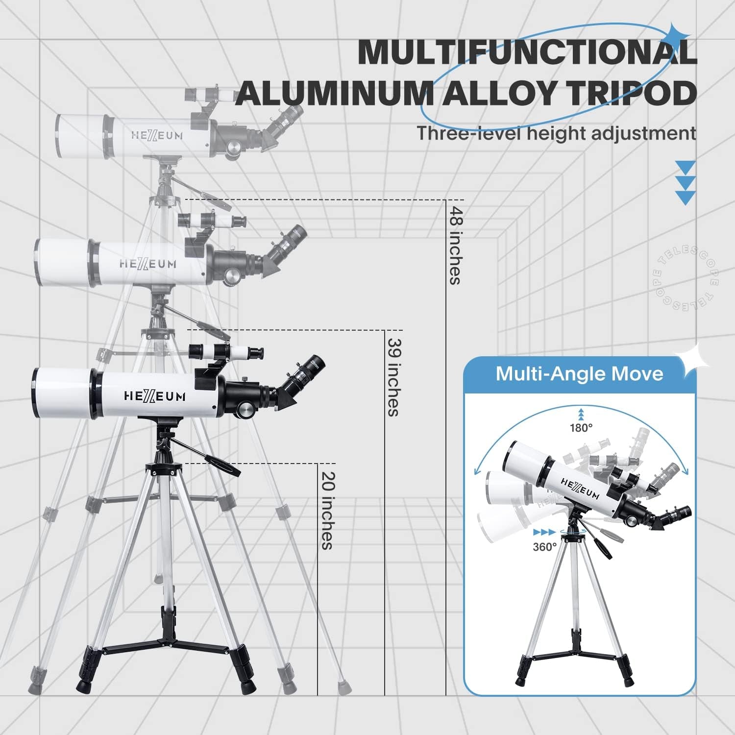 Telescope 80Mm Aperture 600Mm - Astronomical Portable Refracting Telescope Fully Multi-Coated High Transmission Coatings AZ Mount with Tripod Phone Adapter, Wireless Control, Carrying Bag. Easy Set Up