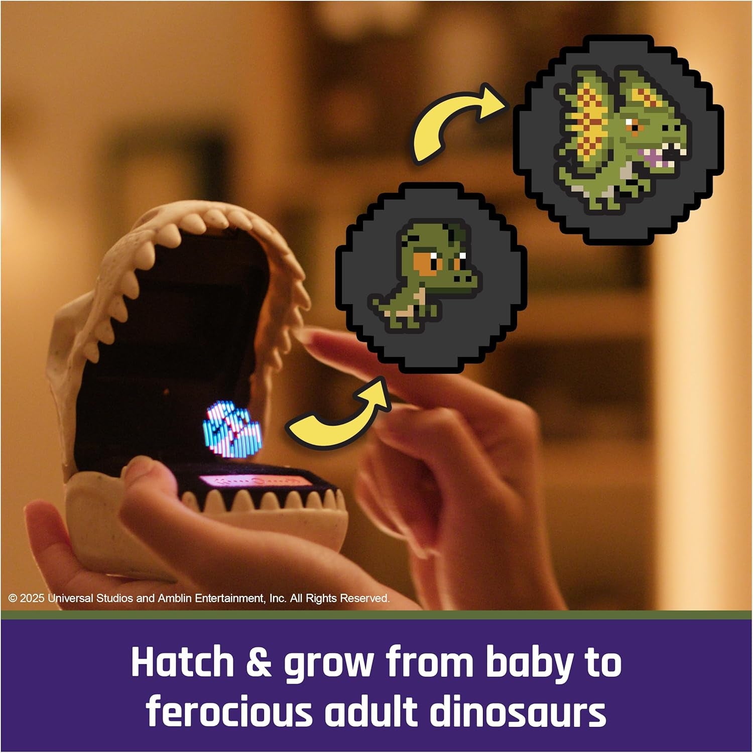 , Jurassic World Interactive Dinosaur Toy with 25 Dinosaurs Inside, Reacts to Touch, Pods Connect & Interact, Digital Pet Gifts & Stocking Stuffers for Kids