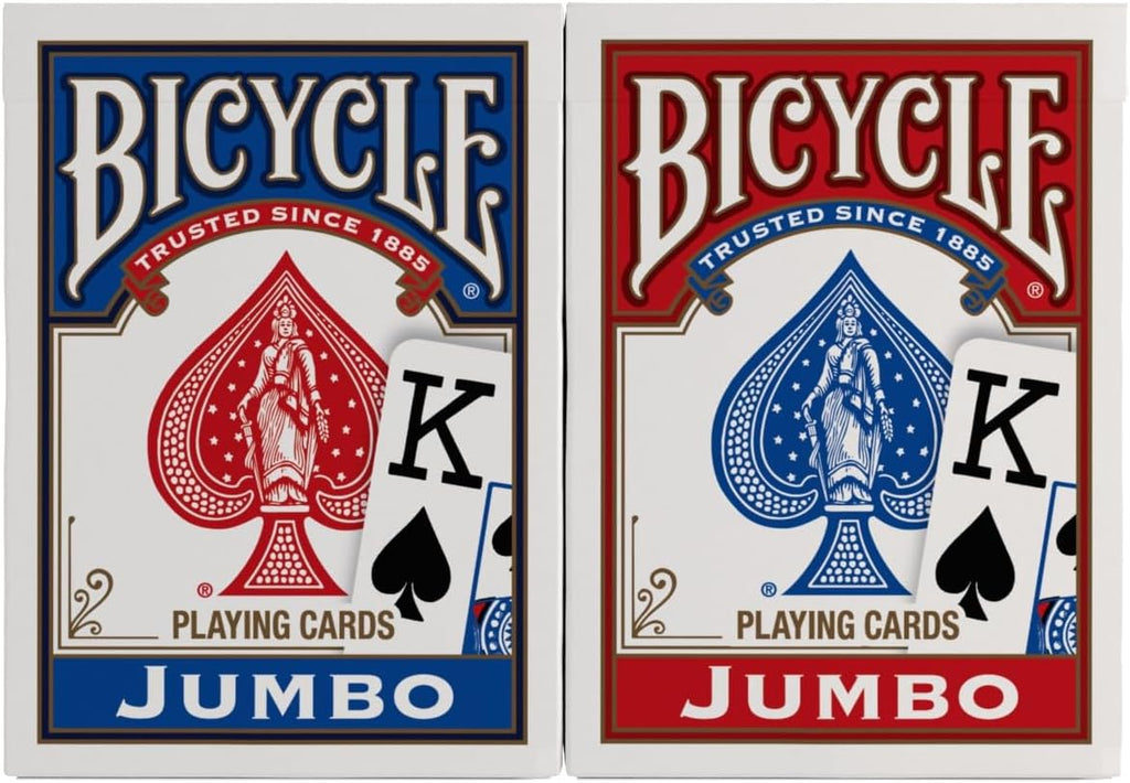 Jumbo Index Playing Cards , 2 Pack Large Print Poker Size Deck of Cards for Easy Reading, Family Card Games, and Casino Play