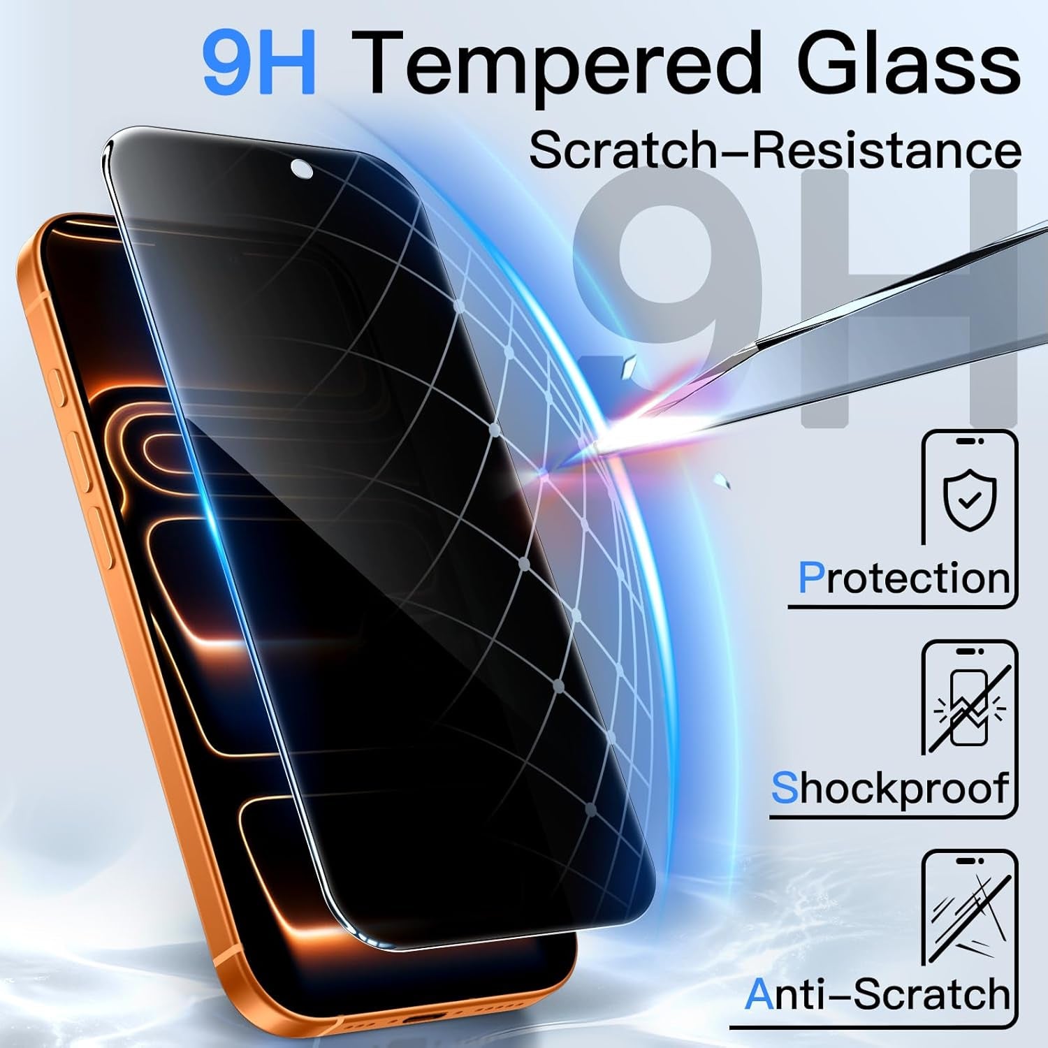 Privacy Screen Protector for Iphone 17 Pro Max 6.9-Inch, Anti-Spy Tempered Glass Film with Easy Installation Tool, 2-Pack