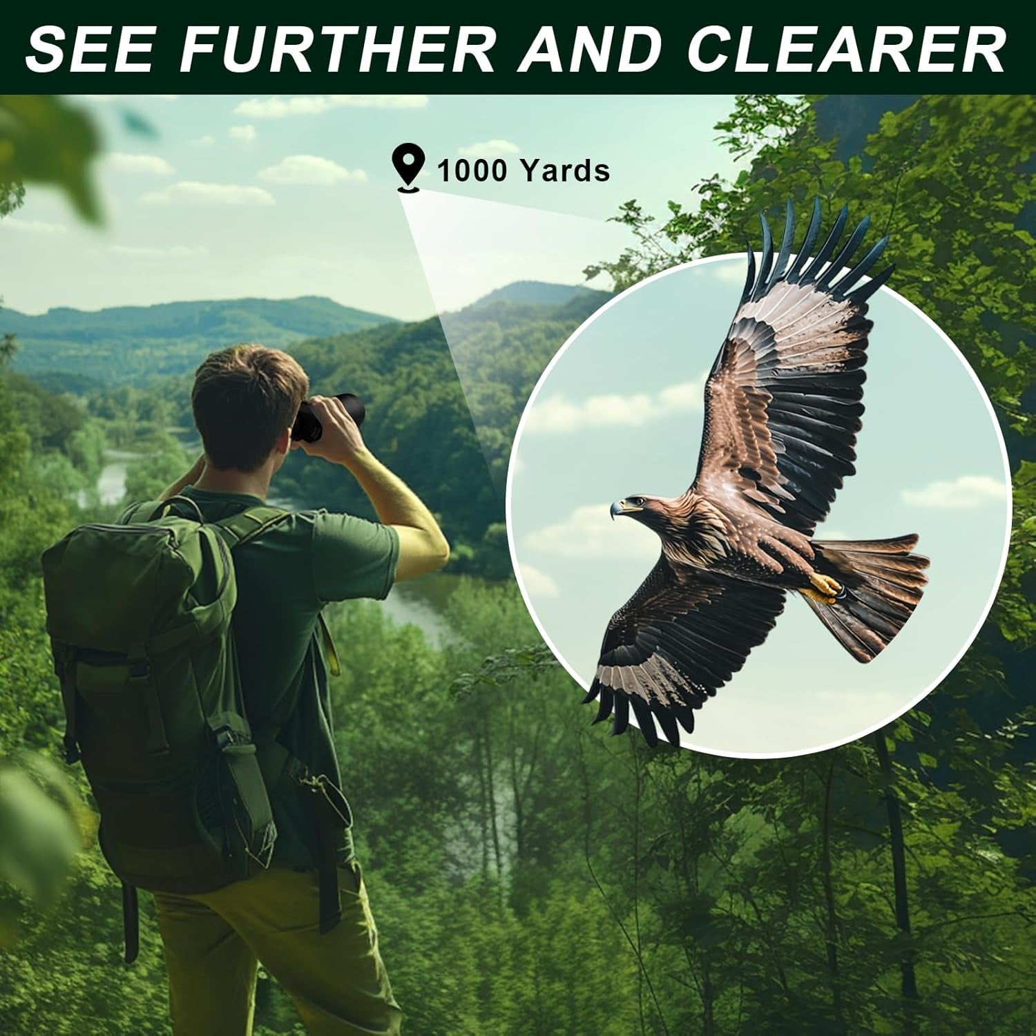 20X70 Binoculars for Adults High Powered -  HD Bird Binoculars with Clear Low Light Vision - Powerful Binocular for Bird Watching Hunting Travel Outdoor Hiking - Christmas Birthday Gifts for Men