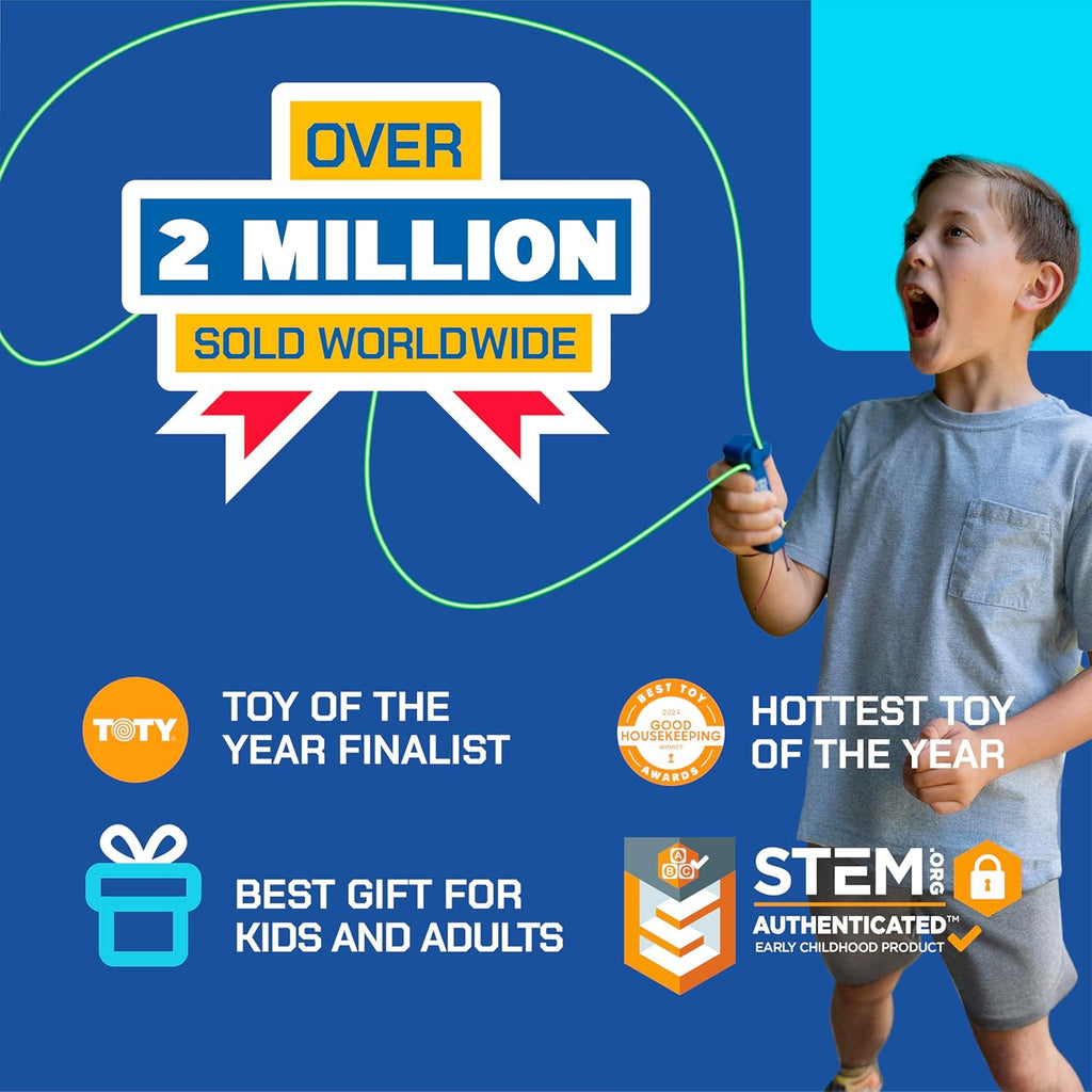 Original - as Seen on Shark Tank - Classic Rope Launcher Toy, Perfect for Kids & Adults - Fly a String Loop in the Air for Endless Tricks & Fun, Wonderment Awaits, Bold Blue