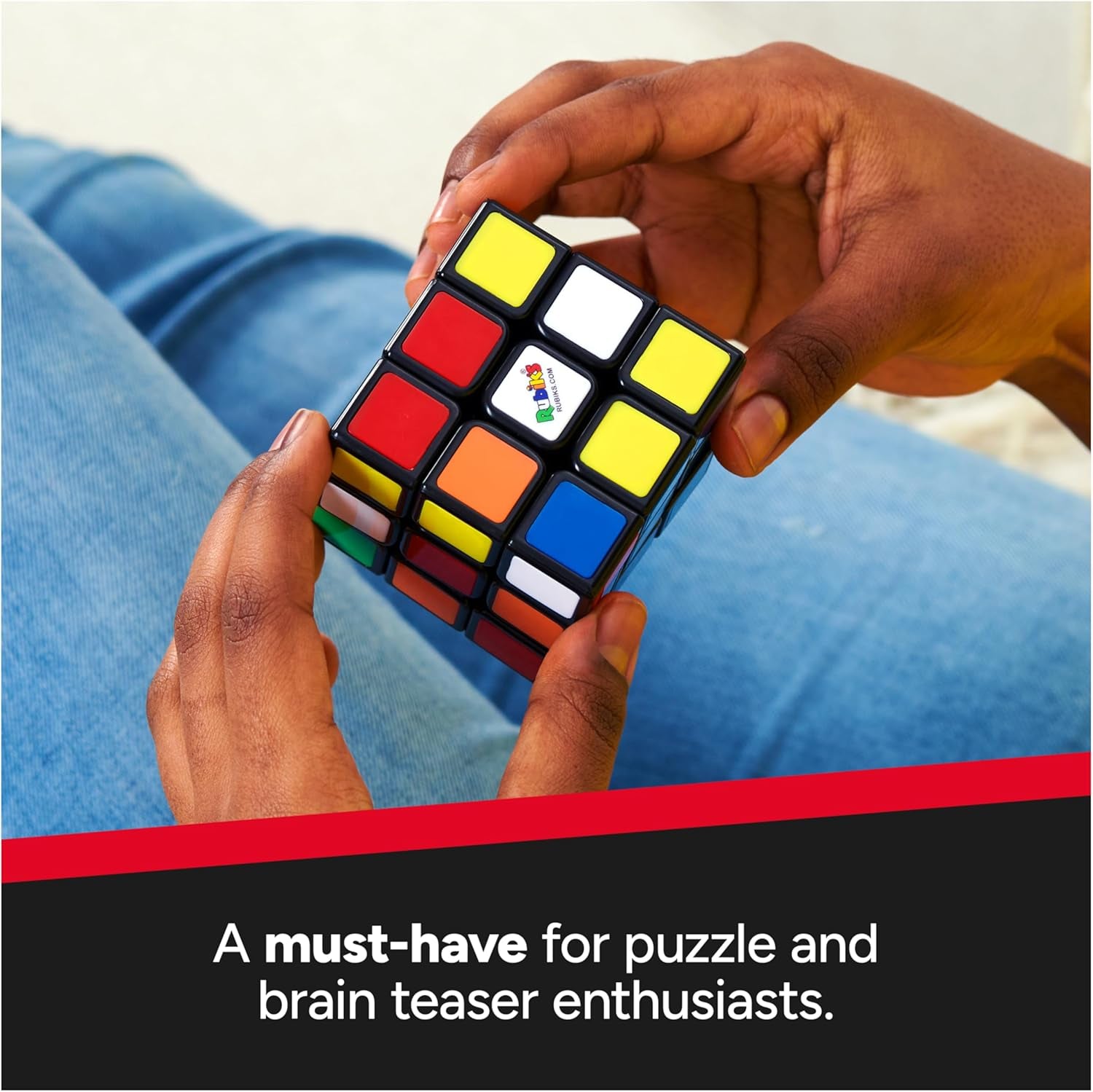Cube, the Original 3X3 Cube, Problem-Solving Brain Teaser, Color-Matching Puzzle, Fidget Toy, Sensory Puzzle, Stocking Stuffers for Ages 8 & Up