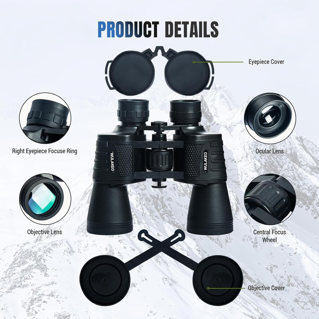 30X50 High Powered Binoculars for Adults, Waterproof Compact Binoculars with Low Light Vision for Bird Watching Hunting Football Games Travel Stargazing Cruise, Christmas Birthday Gifts for Men