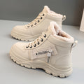 Women’s Fleece-Lined High-Top Winter Boots – Warm Thick-Sole Lace-Up Ankle Style