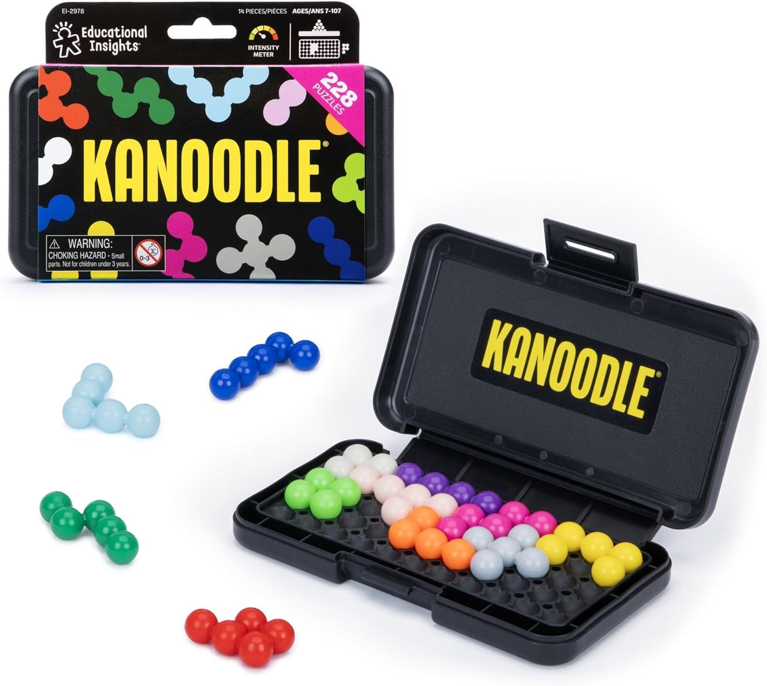 Kanoodle - Original 3D Brain Teaser Puzzle, Single Player Mind Challenge Toys, Handheld Travel Games, Challenging Logic Puzzles and Gifts for Kids, Teens & Adults Ages 7+