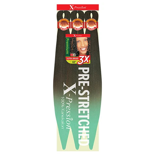 Outre X-Pression Kanekalon 3X Pre-Stretched Braid — 42" Ultra-Light, Long-Lastin