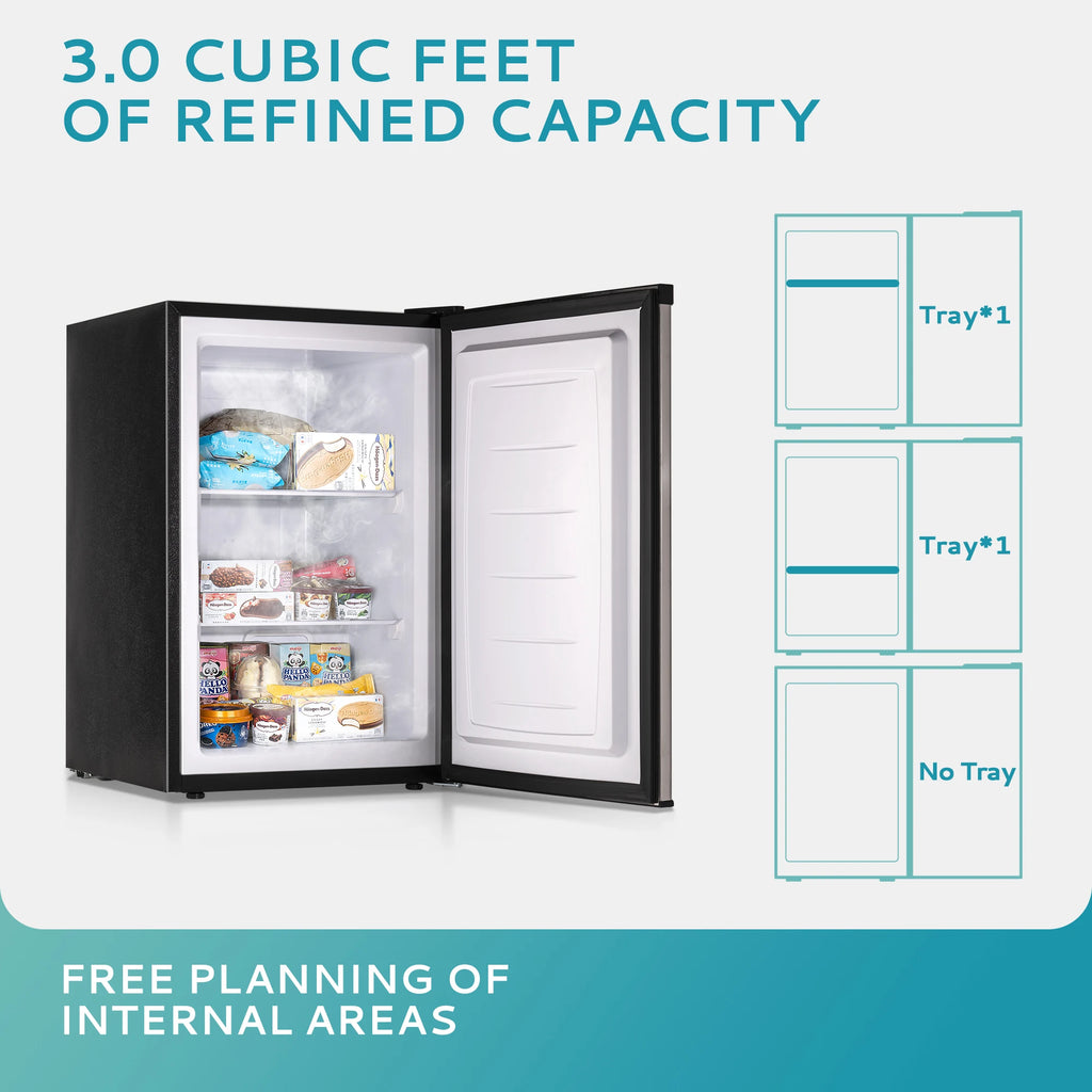 Mini Freezer,3 Cu.Ft,Single-door Compact Freezer,With Adjustable Door Opening Direction,Suitable for Home,Dormitorie,Office