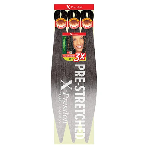 Outre X-Pression Kanekalon 3X Pre-Stretched Braid — 42" Ultra-Light, Long-Lastin