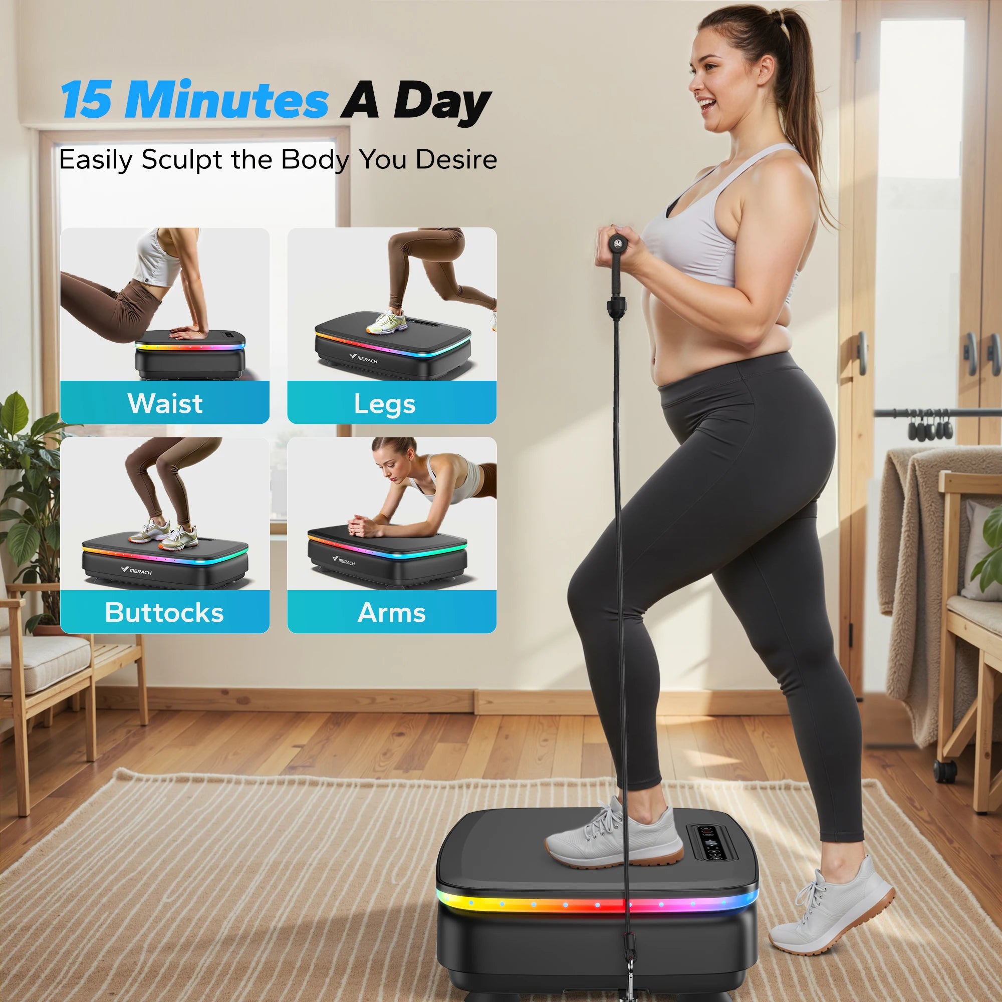 MERACH Vibration Plate Exercise Machine (MR-2439) | Whole-Body Workout Platform