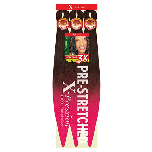 Outre X-Pression Kanekalon 3X Pre-Stretched Braid — 42" Ultra-Light, Long-Lastin