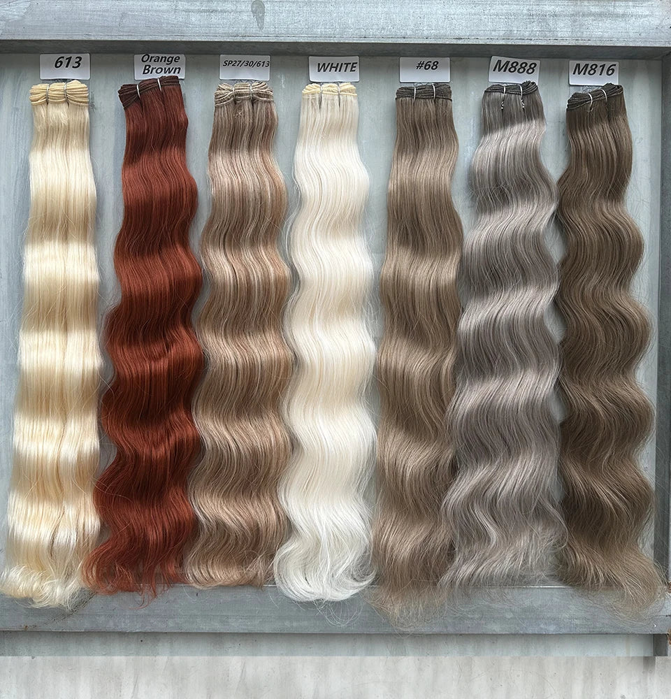 Magicae 200g/Pc Chocolate Ombre Brown Orange Blond 27/613 Grey High Temperature Synthetic Hair Extension 30Inch Body Wave Bundle
