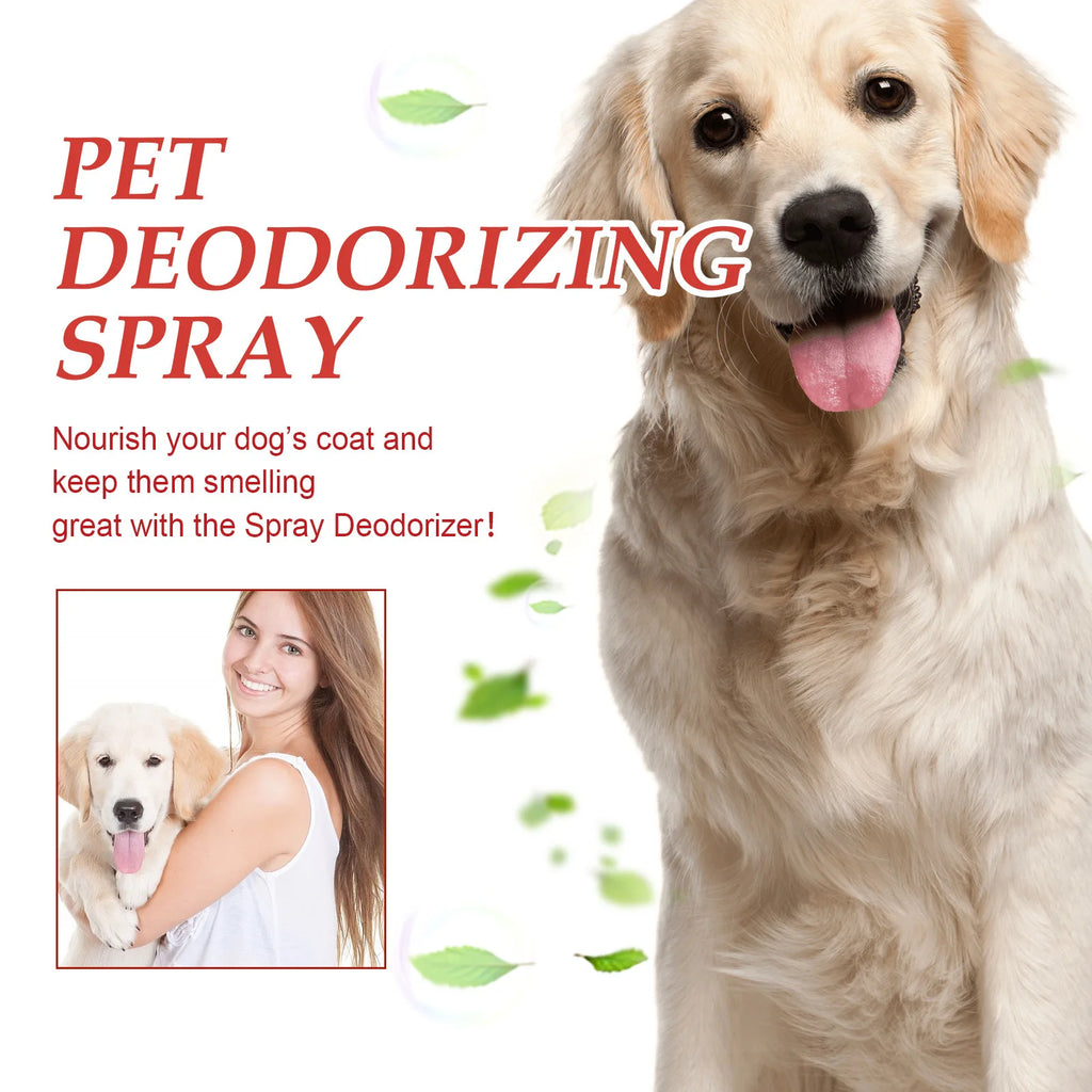 Yegbong 100ml Pet Deodorant Spray Dog Cat Bad Smell Remove Nourish Fur Lasting Fragrance Air Fresh Remove Pet Urine Odor Spray