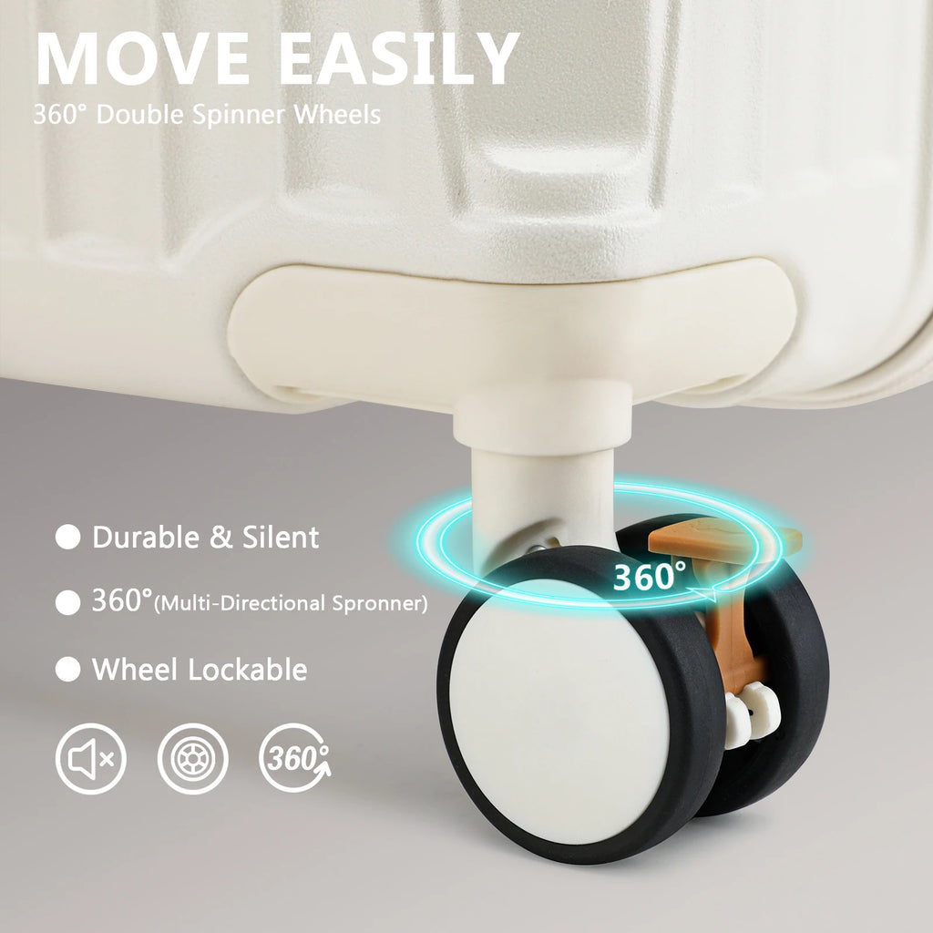 Joyway Luggage Sets 3 Piece, Expandable Suitcase with Smart Cup Holder and USB Port, Hardside Carry On Checked with TSA Lock