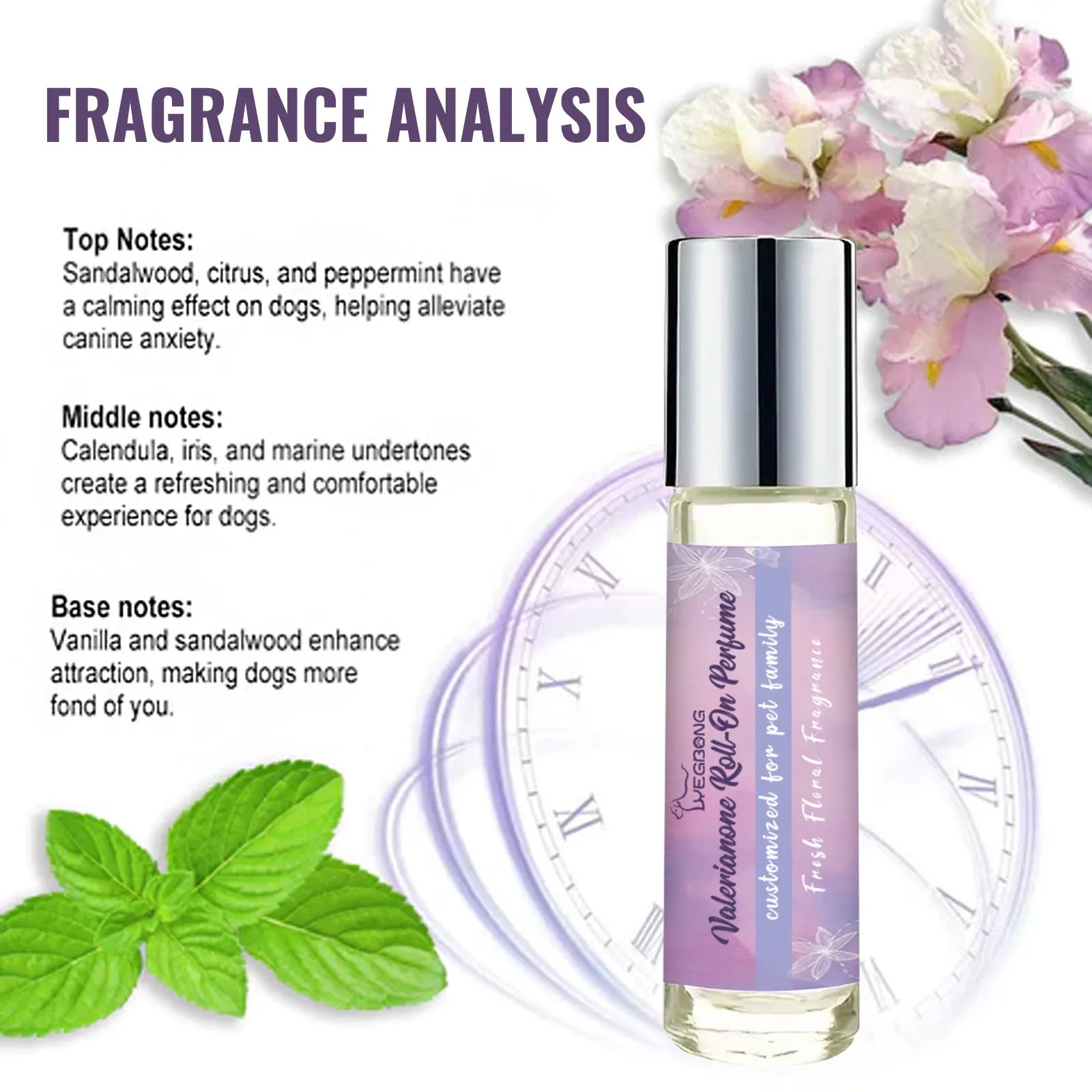 Yegbong 10ml Pet Scent Roll On Cat Dog Long Lasting Fragrance Relax Pet Emotions Deodorant Fresh Relief Dog Anxiety Aroma Roller