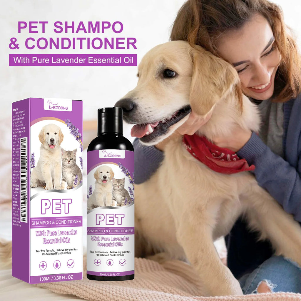 Yegbong 100ml Pet Shampoo Conditioner Hair Smooth Cat Dog Hair Softening Relieve Itching Ph Balance Cleaning Dry Skin Relief Pet