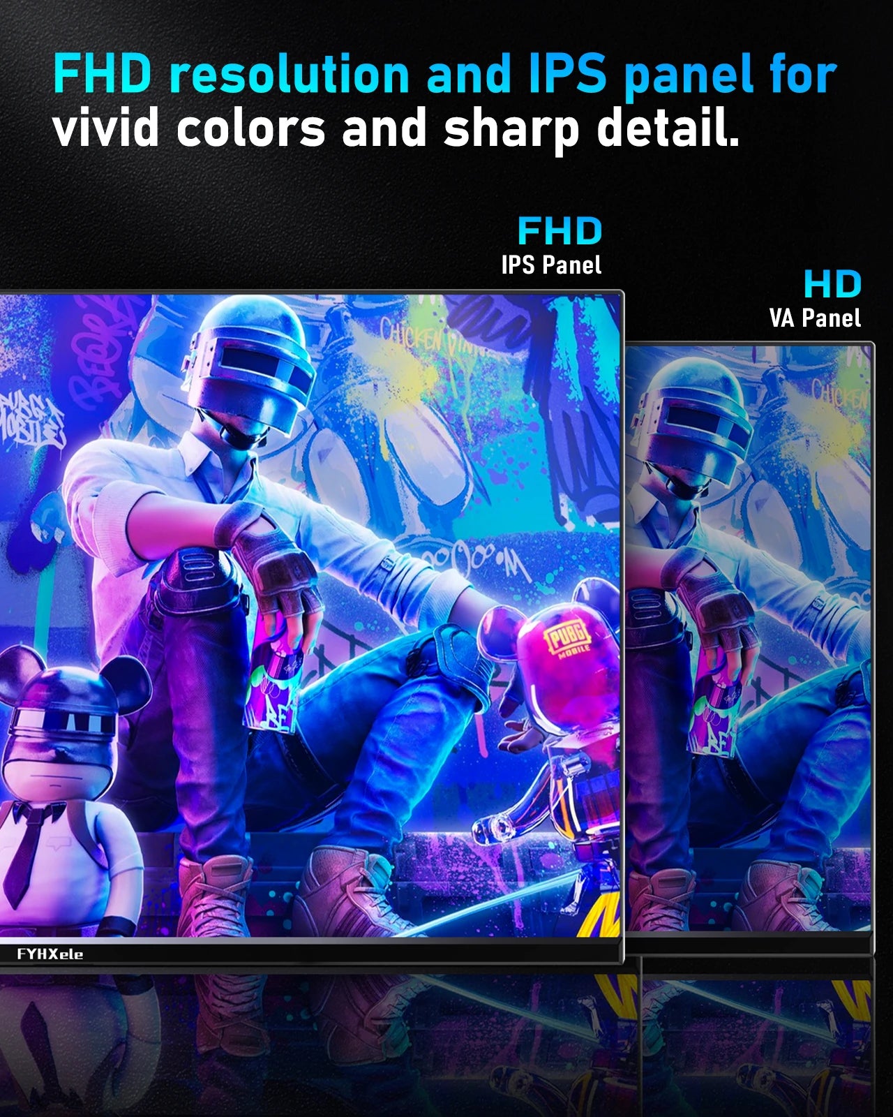 FYHXele 24" Fast IPS Gaming Monitor — FHD 1080p | 180Hz | 1ms | FreeSync / G-SYNC Compatible | HDR10