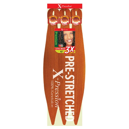 Outre X-Pression Kanekalon 3X Pre-Stretched Braid — 42" Ultra-Light, Long-Lastin