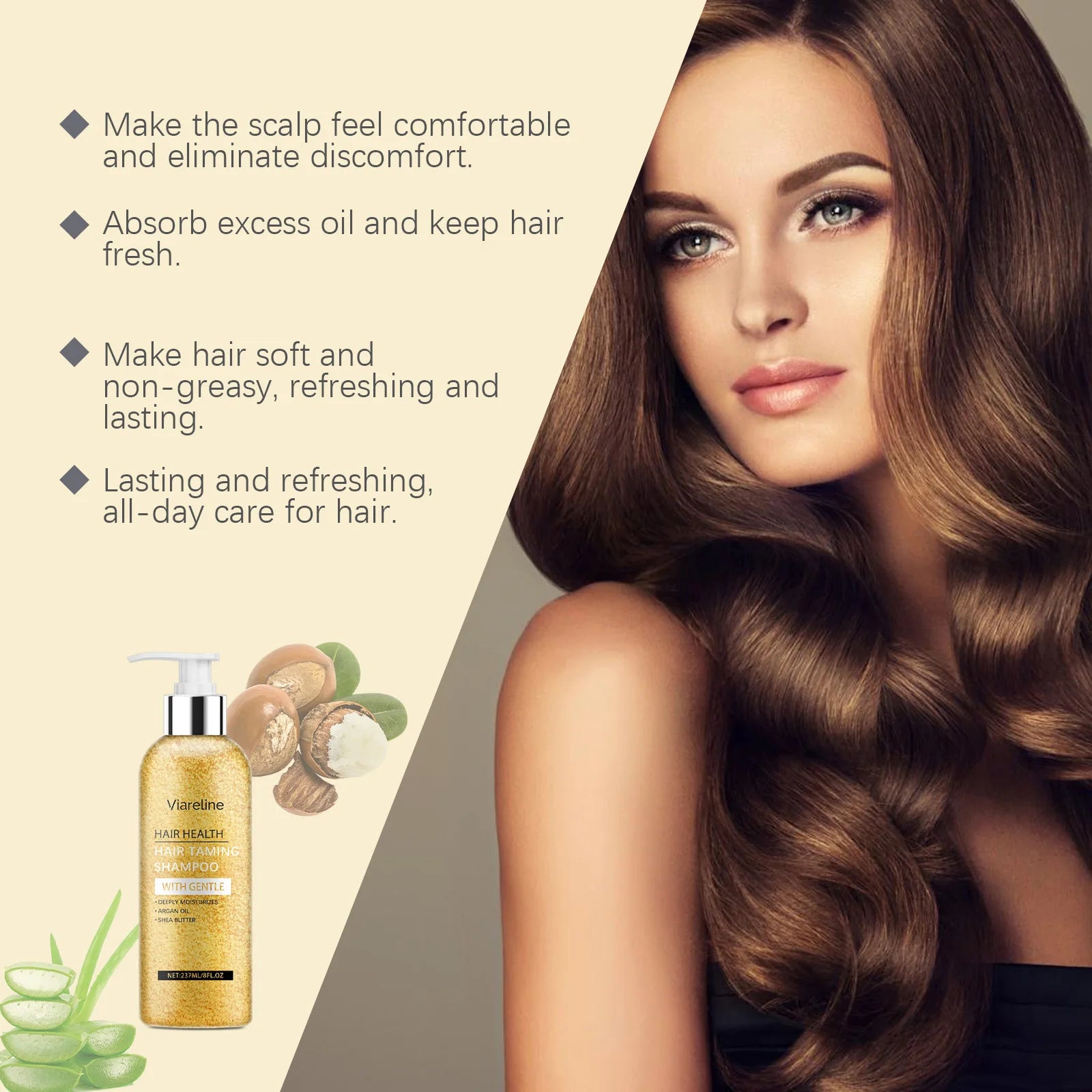 Viareline Moroccan Argan Oil Hair Care Series – Shampoo, Conditioner & Serum 3-in-1 Set