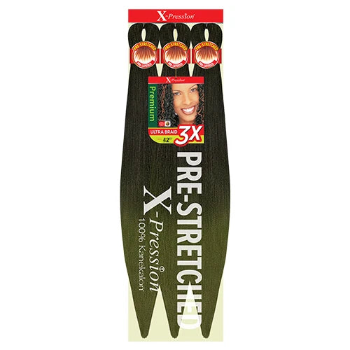 Outre X-Pression Kanekalon 3X Pre-Stretched Braid — 42" Ultra-Light, Long-Lastin