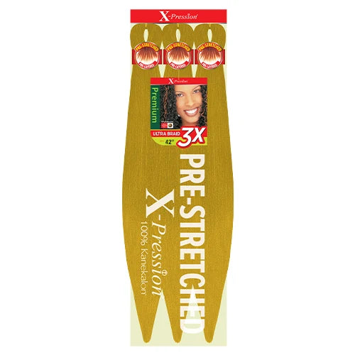 Outre X-Pression Kanekalon 3X Pre-Stretched Braid — 42" Ultra-Light, Long-Lastin