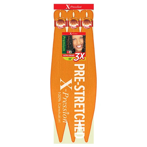 Outre X-Pression Kanekalon 3X Pre-Stretched Braid — 42" Ultra-Light, Long-Lastin